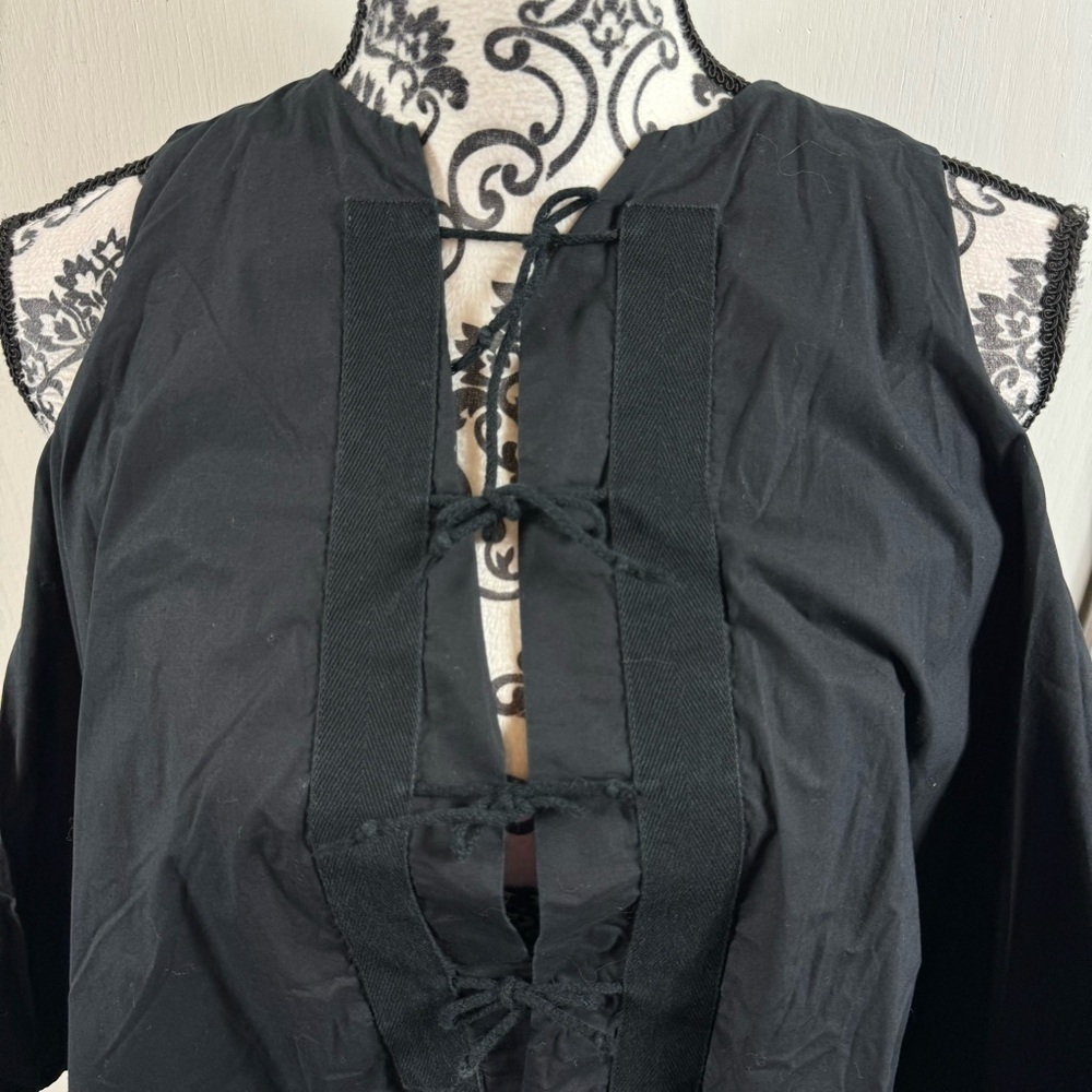 Hache Black Billowy Sleeveless Tie Front Top 38 - Picture 5 of 10